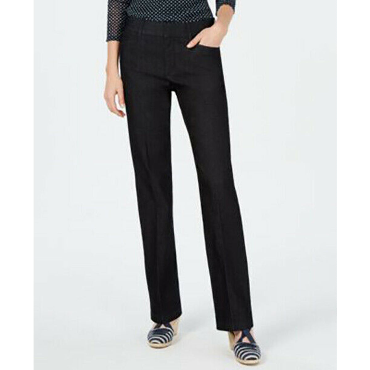 Charter Club Tummy Control Trouser Jeans Ankle Pants Boot Black 12 NEW Career