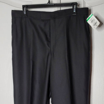 Penguin Tuxedo Slim Fit Stretch Wool Black Dress Pant 31" x 36" NEW satin stripe