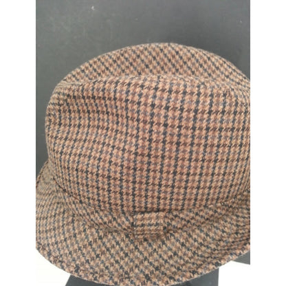 A. Adams & Spire Wool Fedora Hat Italian TG.M Country Gentleman Plaid