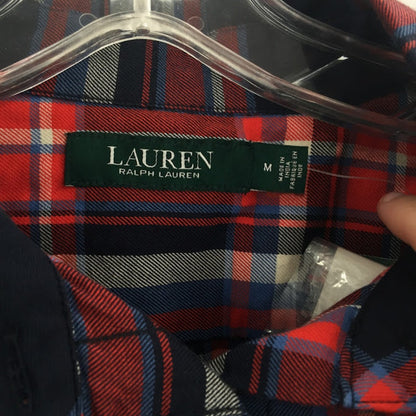Lauren Ralph Lauren Plaid button up Medium red blue long sleeve cabin farm