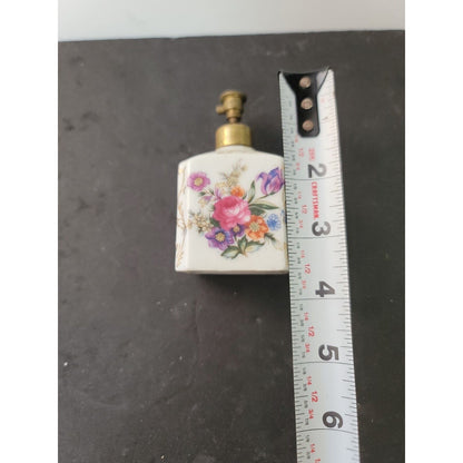 Vintage Thames Japan HandPainted Porcelain Perfume Atomizer Floral Bouquet 2"x4"