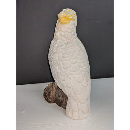 1987 Vintage Sandicast Handcast Handpainted White Cockatiel Sculpture