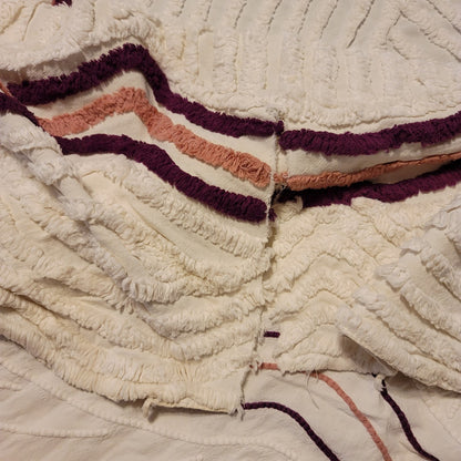 Chenille Full Bedspread Florals NEEDS REPAIR Queen cutter crafts florals flower
