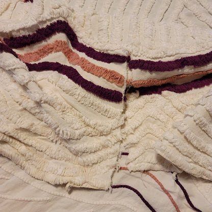 Chenille Full Bedspread Florals NEEDS REPAIR Queen cutter crafts florals flower