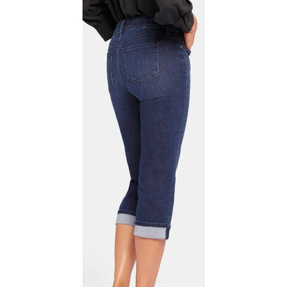 NYDJ Marilyn Straight Crop Cuff Jeans Size 6 in Bezel Blue Dark Wash NWT