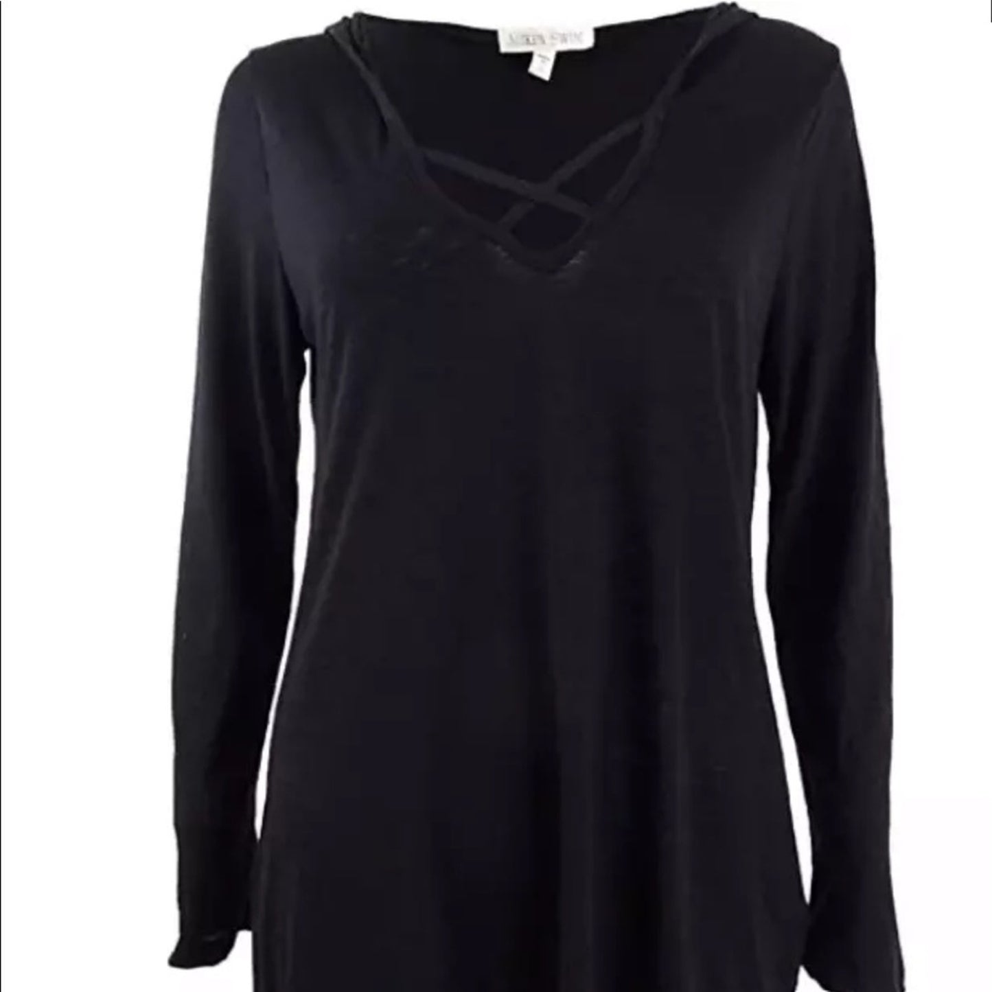 Miken Swim NEW Black Hooded Swim Cover Up Size XSmall