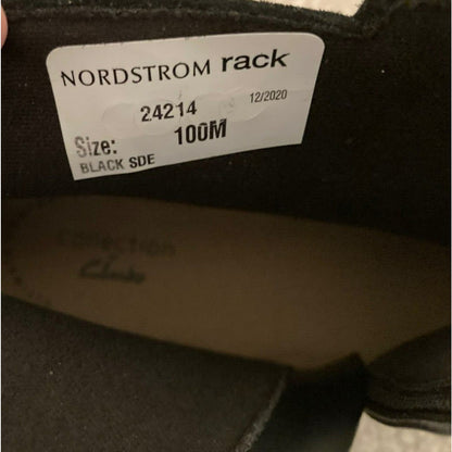 CLARKS Freva55 Women's Side Zip Ankle Bootie Size 10M Black Suede NWT