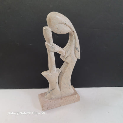 Soapstone Goiania Brazil Statue Handcarved Woman Churn Mortar Pestle