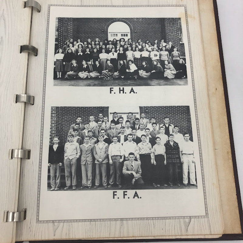 The Teenix 1949 Yearbook Denton North Carolina Sara Harrison Leather Ephemera
