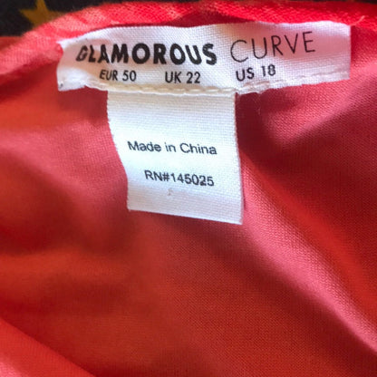 Glamorous Curve NEW Red Tie Dye Jumpsuit Plus 18W casual travel cruise snatched