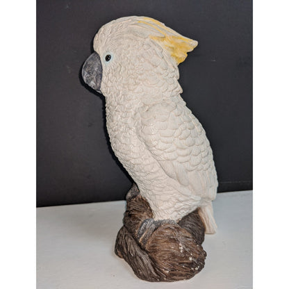 1987 Vintage Sandicast Handcast Handpainted White Cockatiel Sculpture