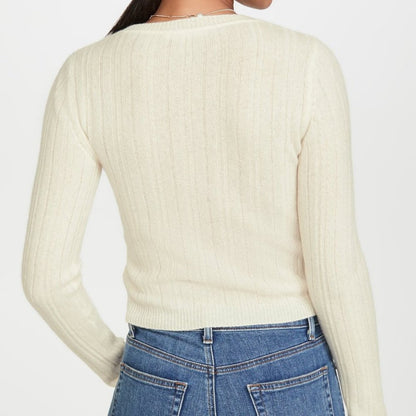 Reformation Cropped Crew Neck Cashmere Sweater Size XLarge NEW XL winter casual