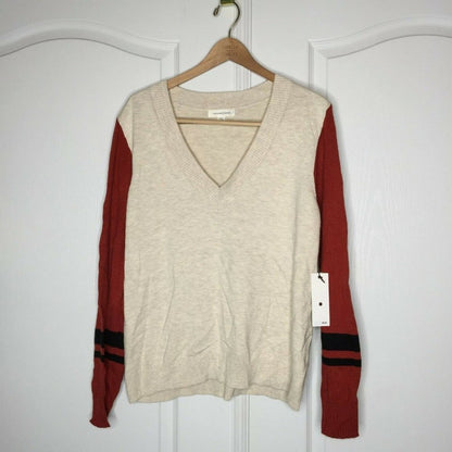 Treasure & Bond V-Neck Sweater Long Sleeves Size XXLarge NEW XXL  two tone