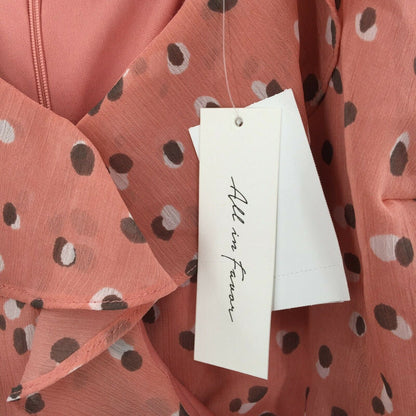 All in Favor Ruched Tank Mini dress Sweetheart Neck Polka Dot Pink Large NEW