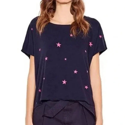 Sundry NEW Navy Blue Star Toss T Shirt Size 1 Small Top Cotton Blouse Casual