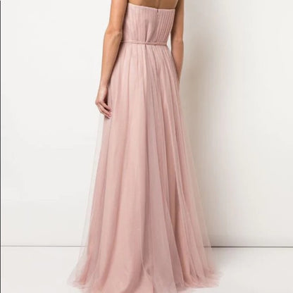 Marchesa Notte Black Floral Gown Pleated Dress Size 10 NEW $795 no belt