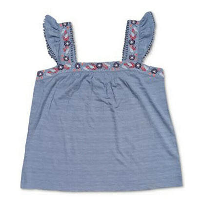 Style Co NWT Floral Linear Jacquard Embroidered Flutter Strap Top Gray Fog 3X
