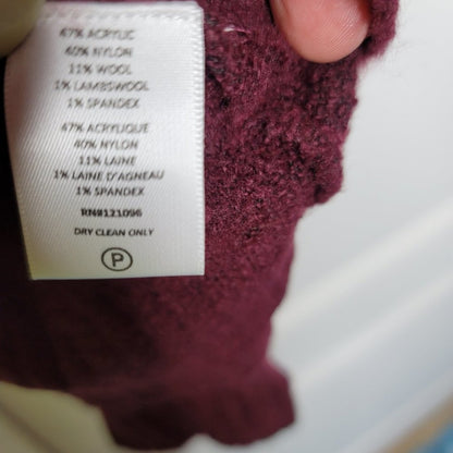 Michael Bastian Pullover Sweater Long Sleeve Crew Neck Boucle Beetroot Large