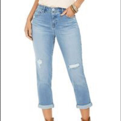 Style & Co NEW Curvy Fit Girlfriend Lourdes Jeans  Size 6 distressed