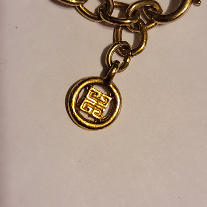 Givenchy vintage necklace Heavy lobster claw closure 1990's Goldtone double curb