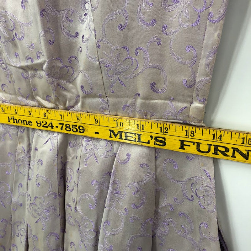 Vintage Purple dress Fit Flare Sateen Cold Shoulder Detail Sleeveless Line Small