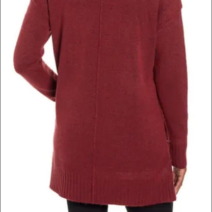 Caslon Red Cordovan Side Snap Tunic Sweater Size Small