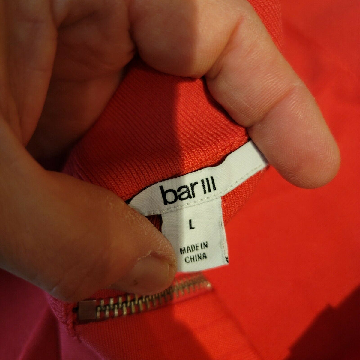 BAR III Below The Knee Pencil Bodycon Sweater Skirt Zip Back Pink Bow Size Large