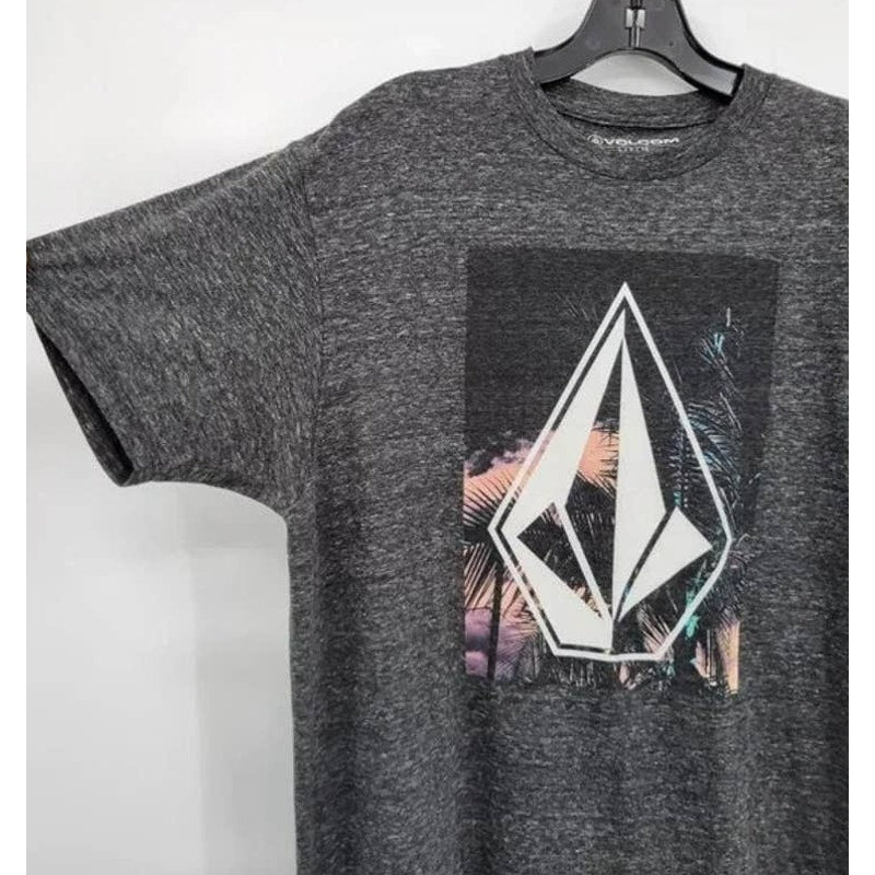 Volcom Short Sleeve T-Shirt Large Heather Black Large Front Logo Graphic NWT