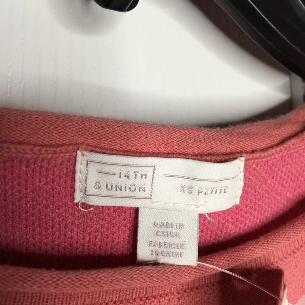 14th & Union XS Coral Pink Knit Pullover Sweater Crew Neck Extra Small Petite