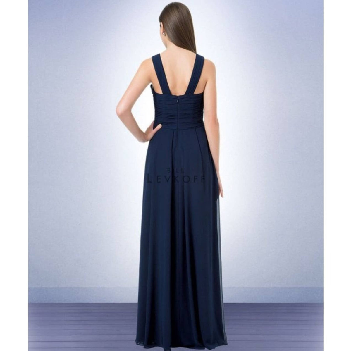 LevKoff Maxi Formal Sleeveless Black Chiffon Sleeveless A-line Dress Size 6 NEW