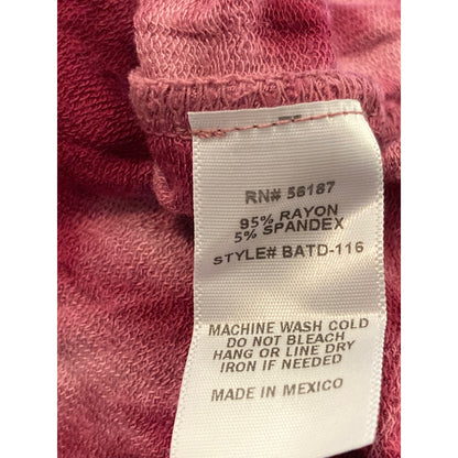 Baea Tie Dyed Flowy Soft Stretchy Peplum Babydoll Top Sz Large in Plum NWT