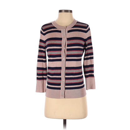 Halogen Cardigan Size Small Women Pink Brown Striped Button Down Red Black