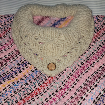 Handmade heavy poncho fringe wood button Winter One Size Multicolor Wool Cotton