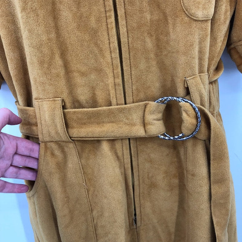 State Maine Vintage goldenrod jumpsuit large Velveteen One Piece Wide lapel