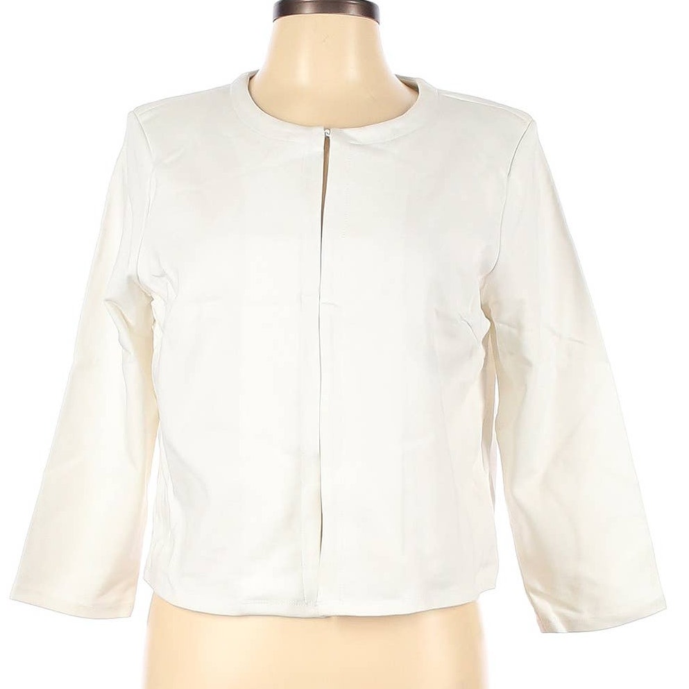 Philosophy Republic Clothing Jacket Size Large Ivory Open front Bolero Style NEW