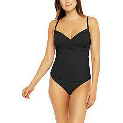 La Blanca Island Goddess Underwire Spaghetti Strap Tankini Top Sleeveless Black