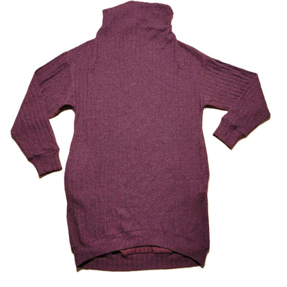 Lush Rib Knit Cowl Neck Pullover Sweater Tunic Dress Sz Small in Wine NWT
