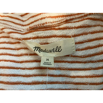 Madewell V-Neck Bubble-Sleeve Top M3092 Size Large Mystique Stripe Cider NWT