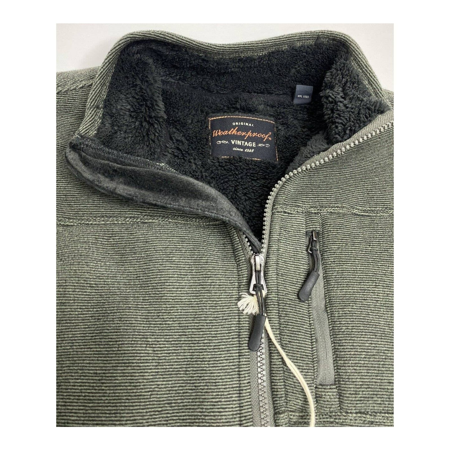 Weatherproof Mens Faux Fur-Lined Zip Jacket Sz Large Dusty Olive NWT