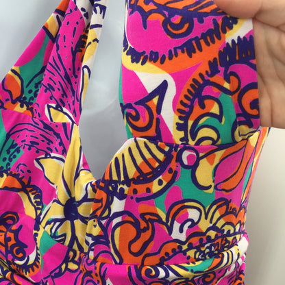 Lilly Pulitzer Parrish Halter Maxi Dress Racerback Floral Pink Size Large NWT
