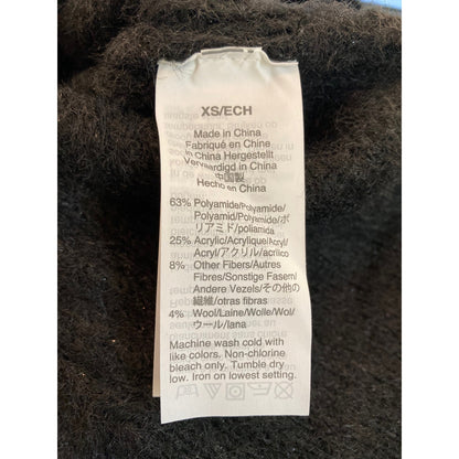 Madewell Eaton Pullover Crew Puff Sleeve Sweater Sz XS/Extra Small in Black NWT