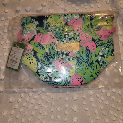 Lilly Pulitzer NEW makeup jewelry Pouch bag Bright Navy Spill the Juice