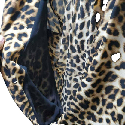 Vince Camuto Blouse Faux Wrap Top Brown Black Leopard Print Lined Medium NWT