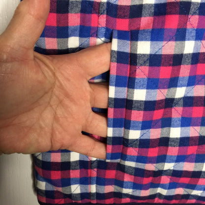 Vineyard Vines Vest Pink Blue  Full-Zip Plaid NEW Size 14 Large YOUTH child Girl