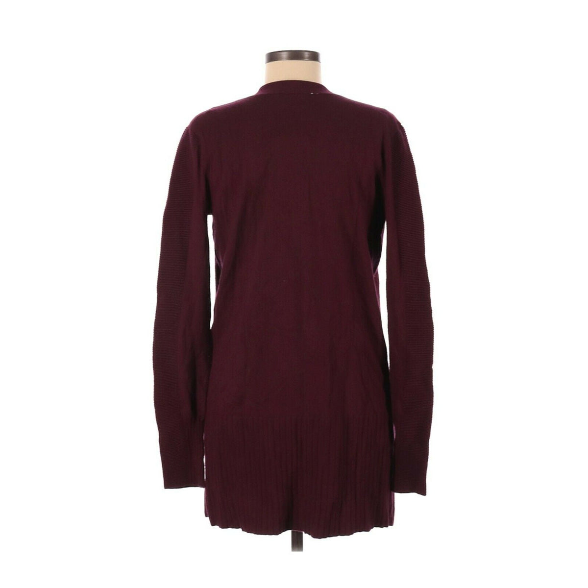 Devotion by Cyrus Open Front Cardigan Sweater Long Sleeve Maroon Small NWT
