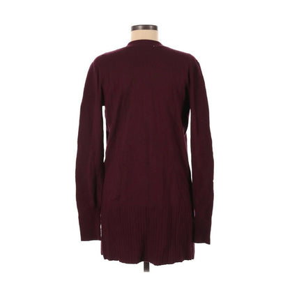Devotion by Cyrus Open Front Cardigan Sweater Long Sleeve Maroon Small NWT