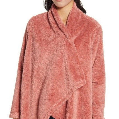 NWT Bobeau Faux Fur Draped Front Cardigan Sweater Size XXL