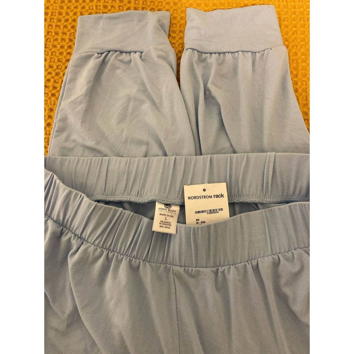 Cozy Rozy California Pull On Jogger Pajama Pants Large Blue NWT Made in USA