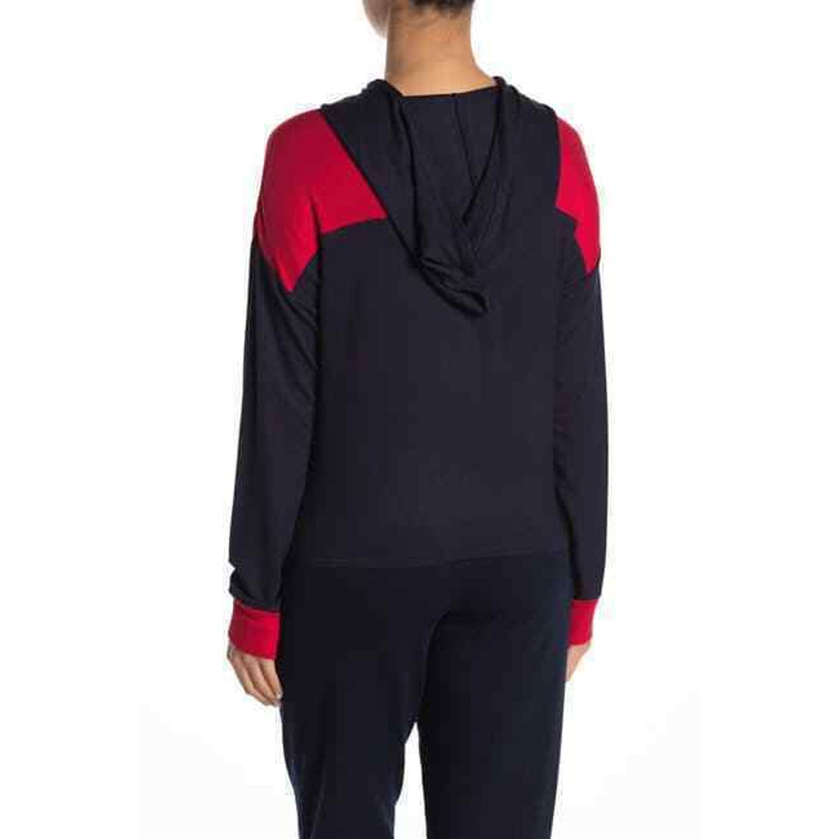 Tommy Hilfiger Color Blocked Cropped Knit Jersey Long sleeve Hoodie Size XL New