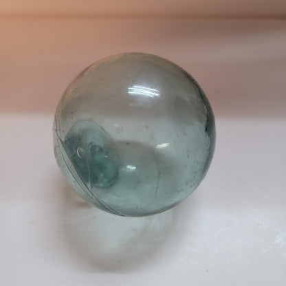 Japanese Handblown Glass ORB Small fishing float Ball Blue Green